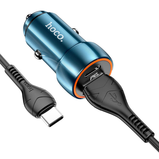 Hoco car charger “Z46A Blue whale” PD20W + QC3.0 set with cable